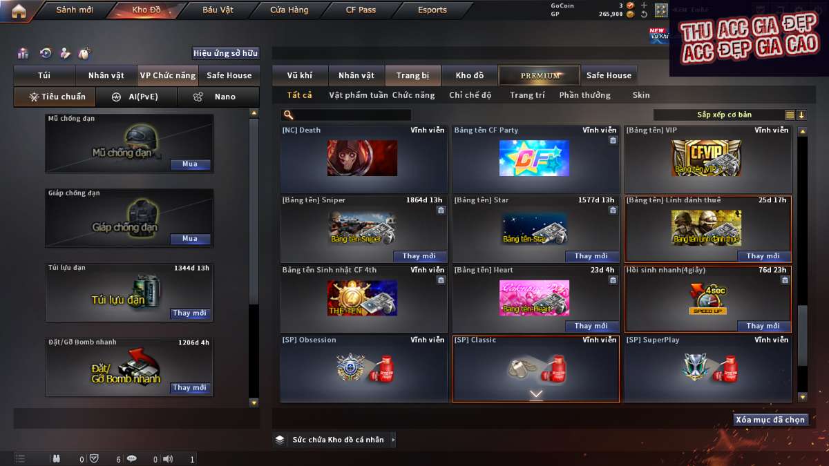 shop acc cf uy tin gia re